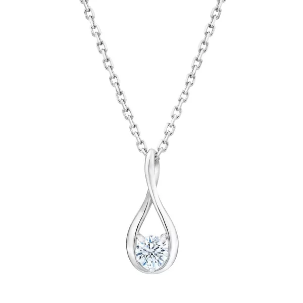 0.30ct Round Brilliant Cut Diamond Solitaire Pendant, 14ct White Gold