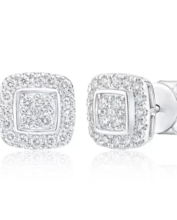 0.45ctw Round Brilliant Cut Diamond Stud Earrings, 14ct White Gold