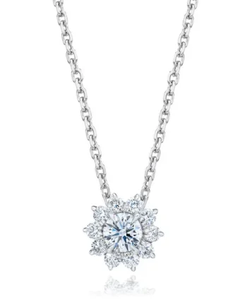 0.50ctw Round Brilliant Cut Diamond Pendant, 14ct White Gold