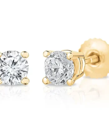 0.50ctw Round Brilliant Cut Diamond Stud Earrings, 18ct Yellow Gold