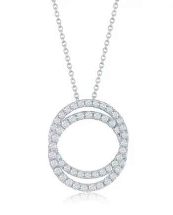 0.90ctw Round Brilliant Cut Diamond Pendant, 14ct White Gold