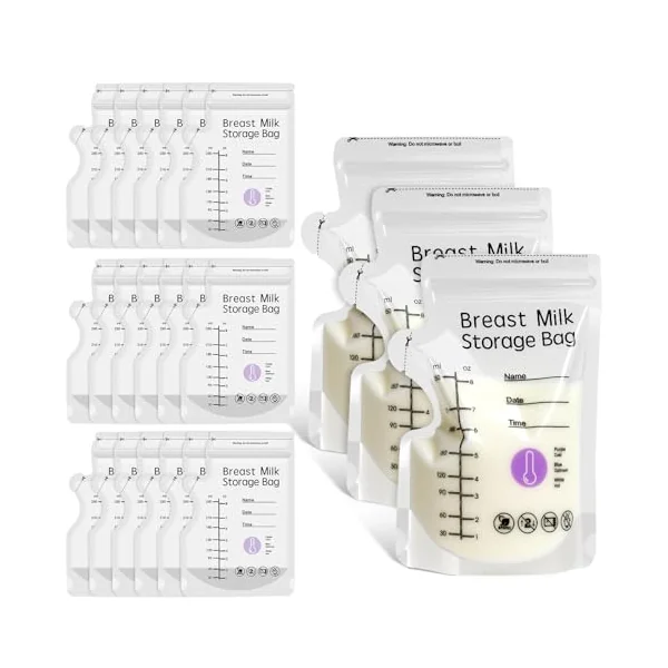 100 Breast Milk Storage Bag 250ml BPA-Free Milk Storage Bags Breastfeeding | 8oz Breastmilk Storage Bag Temp-Sensing Milk Bags Breastfeeding with Pour Spout No-Leak Freezer Presterilized for Breast Milk