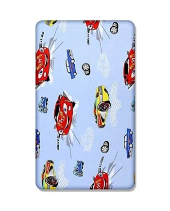 100% Cotton Cot Sheets 140 x 70 Fitted Baby COT Toddler Bed with Printed Design Cotbed Crib Bedding (Cars)