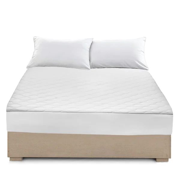 100% Egyptian Cotton Satin Look Like Mattress Protector - Hotel Quality Quilted Cover Extra Deep 30cm Skirt - Anti-Allergy Bed Fitted Topper - Breathable Mattress Pad (King) White