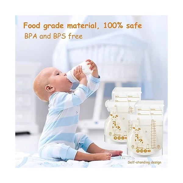 100 PCS Breast Milk Bags, Milk Bags for Breast Milk, Breast Milk Bags for Freezing, Breast Milk Storage Bags, Pre-Sterilised Storage Bags, Disposable Milk Storage Bag,250 ml