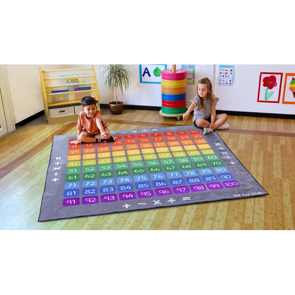 100 Square Counting Grid Carpet 2x2m
