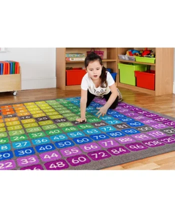 100 Square Multiplication Grid Carpet 2x2m