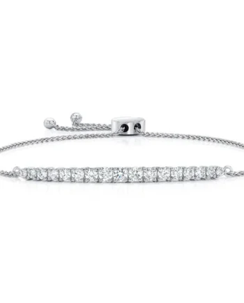 1.00ctw Round Brilliant Cut Diamond Bolo Bracelet, 14ct White Gold