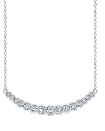 1.00ctw Round Brilliant Cut Diamond Necklace, 14ct White Gold