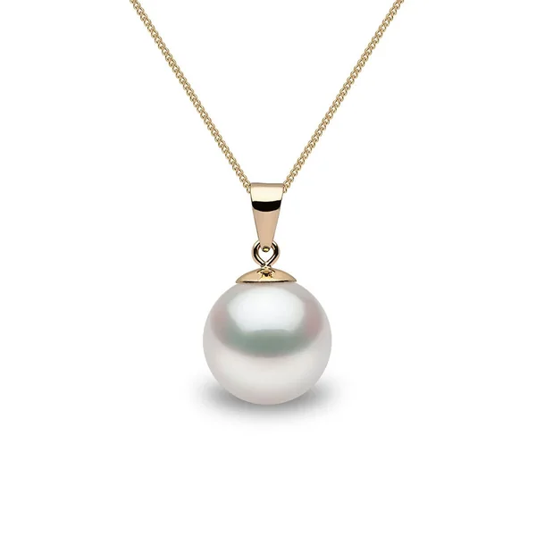 10-10.5mm Cultured Freshwater White Pearl Pendant, 18ct Yellow Gold