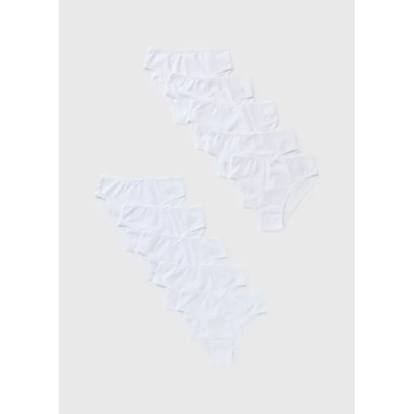 10 Pack Girls White Knickers (1.5yrs-13yrs)