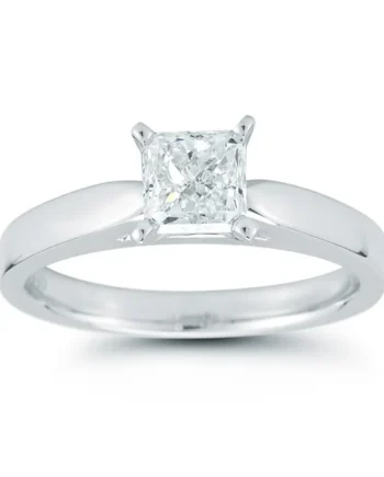 1.0ct Princess Cut Diamond Solitaire Ring, Platinum