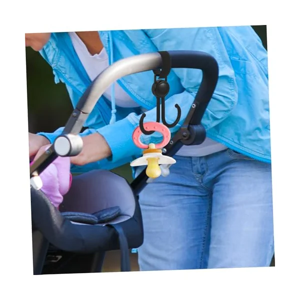 10Pcs Strong Load-Bearing Plastic Stroller Bag Hooks with Easy Installation Multi-Functional Shopping Bag Hooks for Pushchairs and Strollers for Everyday Use