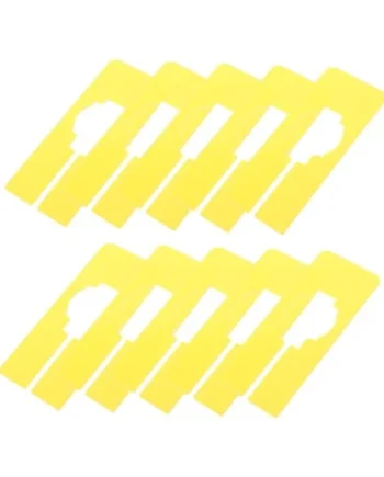 10pcs Yellow Plastic Closet Rack Dividers for Clothing Storage, Not Easy to Break, Fit Most Square, Rectangular Or round Tubes, for Nursery and Store Wardrobe Organisation
