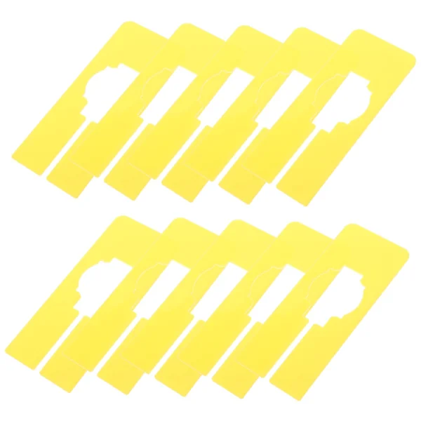 10pcs Yellow Plastic Closet Rack Dividers for Clothing Storage, Not Easy to Break, Fit Most Square, Rectangular Or round Tubes, for Nursery and Store Wardrobe Organisation