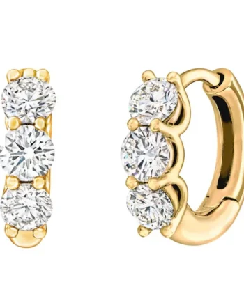 1.18ctw Round Brilliant Diamond Hoop Earrings, 14ct Yellow Gold