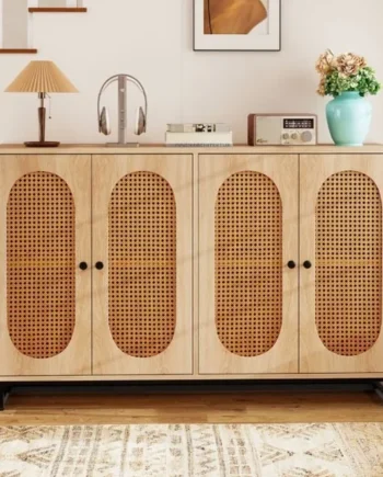 126cm Sideboard Buffet Cabinet with 4 Doors and Adjustable Shelves