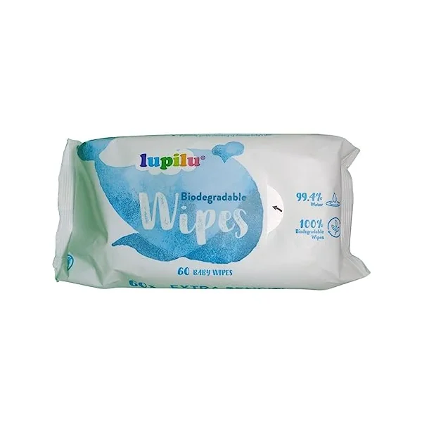 12 PACKS 99% Water Pure Newborn Baby Wipes SENSITIVE (60 wipes per pack) Biodegradable Made from 100% Plant Fibres LUPILU