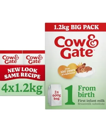 1.2kg Cow & Gate First Infant Milk Suitable From Birth Pack of 4