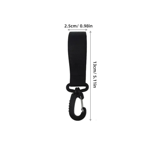 12pcs Black Rotatable Stroller Hanger Bag Hanging Hook | Polyester and Plastic Build, Fits Most Stroller Handles, for Nursery Bag Hanging and Walking