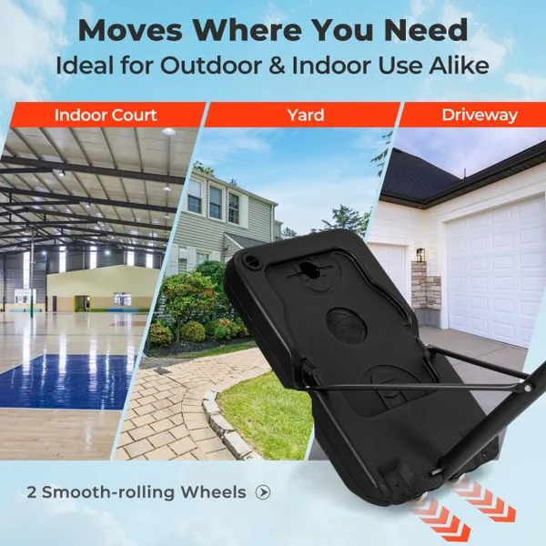 1-3.05m Portable Basketball Hoop Outdoor with Shatterproof Backboard