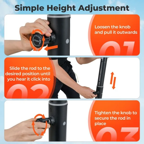 1-3.05m Portable Basketball Hoop Outdoor with Shatterproof Backboard