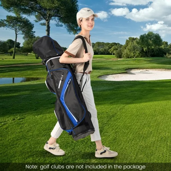 14-Way Golf Cart Bag with 9 Zippered Pockets and Cooler Bag