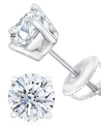 1.50ctw Round Brilliant Cut Diamond Stud Earrings, Platinum