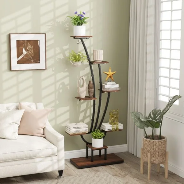 155CM Tall 8-Tier Corner Metal Plant Shelf for Multiple Plants