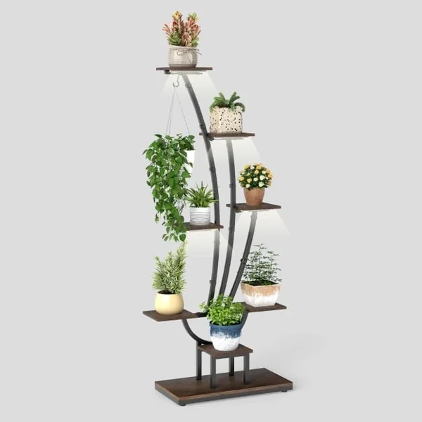 155CM Tall 8-Tier Corner Metal Plant Shelf for Multiple Plants