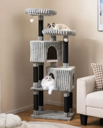 156 cm Large Multi-level Cat Tree with 2 Condos
