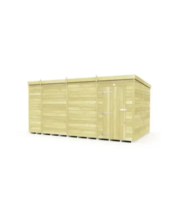 15 x 8 Feet Pent Shed - Single Door Without Windows - Wood - L231 x W454 x H201 cm