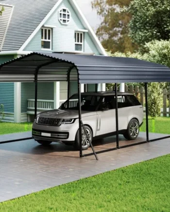 15FT Heavy-Duty Metal Carport Outdoor Garage Car Shelter