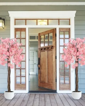 163CM Tall Artificial Cherry Blossom Tree with Flowers Set of 2