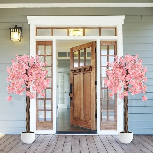 163CM Tall Artificial Cherry Blossom Tree with Flowers Set of 2