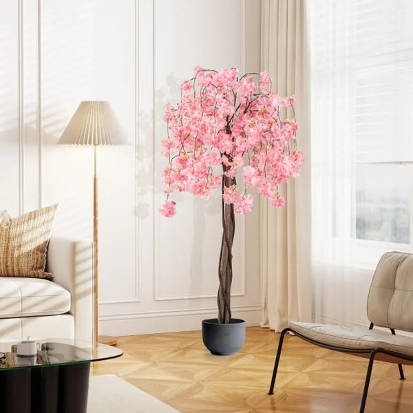 163CM Tall Artificial Cherry Blossom Tree with Flowers Set of 2