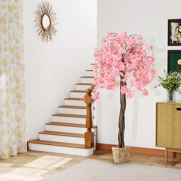 163CM Tall Artificial Cherry Blossom Tree with Flowers Set of 2