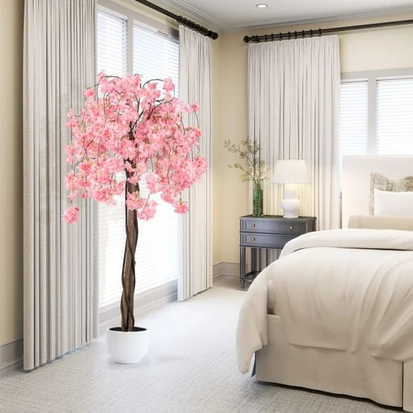 163CM Tall Artificial Cherry Blossom Tree with Flowers Set of 2