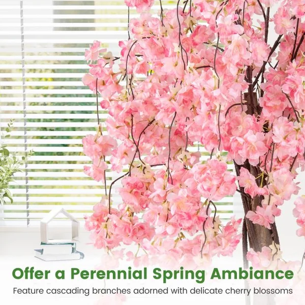 163CM Tall Artificial Cherry Blossom Tree with Flowers Set of 2