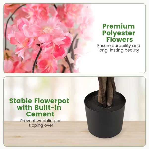163CM Tall Artificial Cherry Blossom Tree with Flowers Set of 2