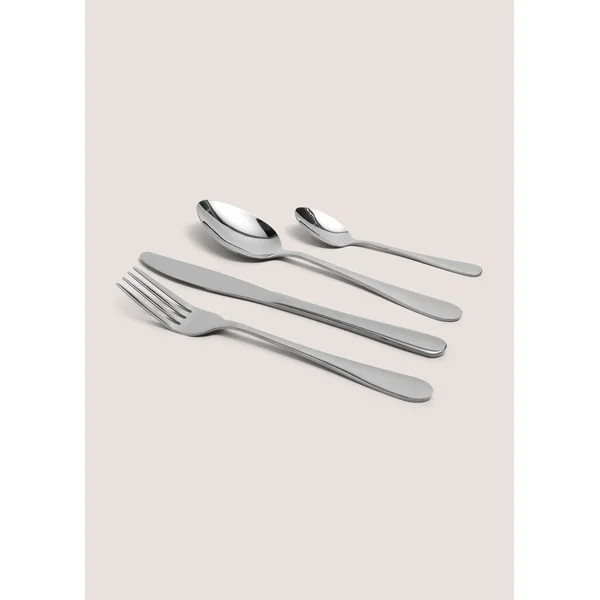 16 Piece Black Cutlery Set