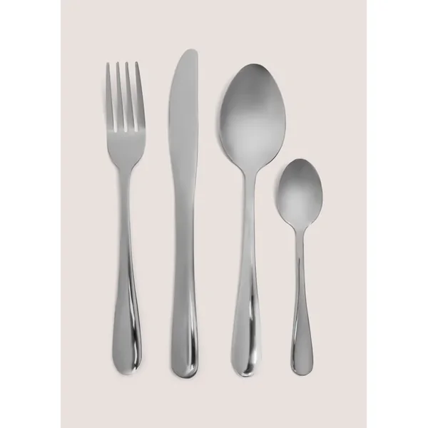 16 Piece Black Cutlery Set