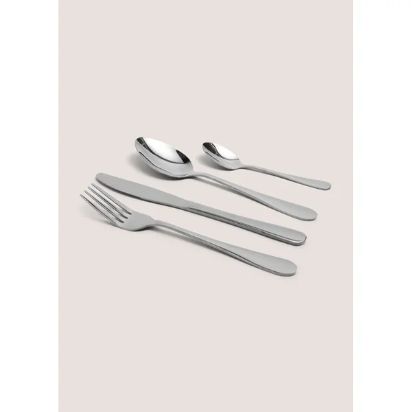 16 Piece Black Cutlery Set