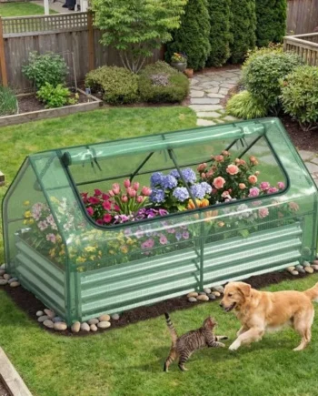 174 x 84 x 30 cm Raised Garden Bed with Cover