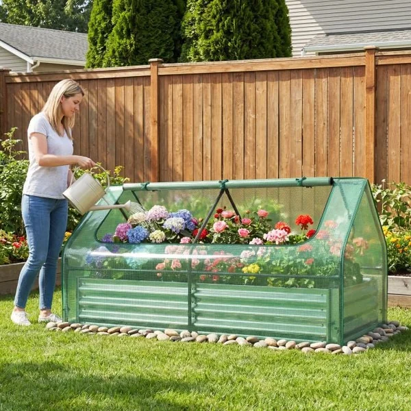 174 x 84 x 30 cm Raised Garden Bed with Cover