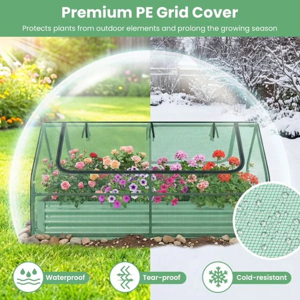 174 x 84 x 30 cm Raised Garden Bed with Cover