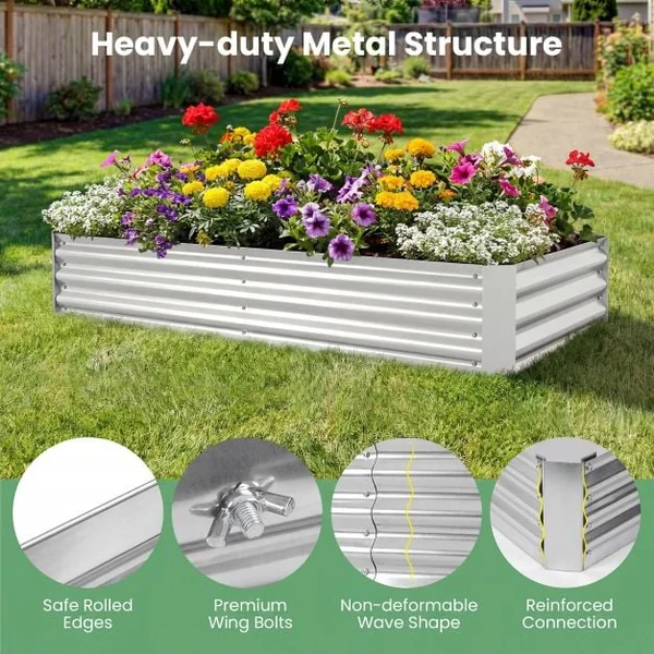 174 x 84 x 30 cm Raised Garden Bed with Cover