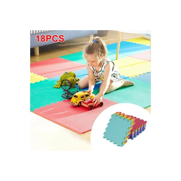 18 Piece EVA Foam Baby Mat Soft Floor Tiles Play Kids Baby Gym 30x30cm