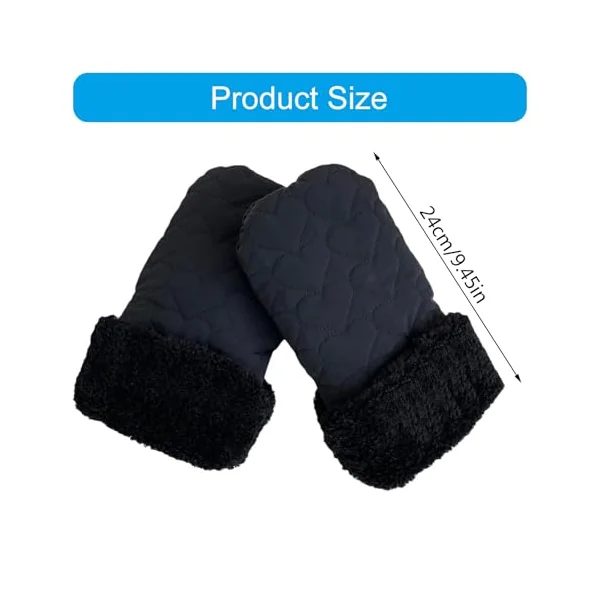 1 Pair Baby Strollers Hand Muffs Soft & Warm Gloves for Parents Windproof Hand Warmer Cold Weather Protective Mittens Baby Strollers Gloves