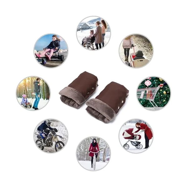 1 Pair Pram Hand Muff Winter Baby Carriage Pushchair Hand Warmer Cart Handmuff Gloves Accessories Adjustable Hand Warmer